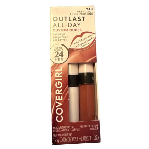CoverGirl Outlast All-Day Custom Nudes 940 Deep Cool Lip Color & Topcoat - Picture 1 of 5